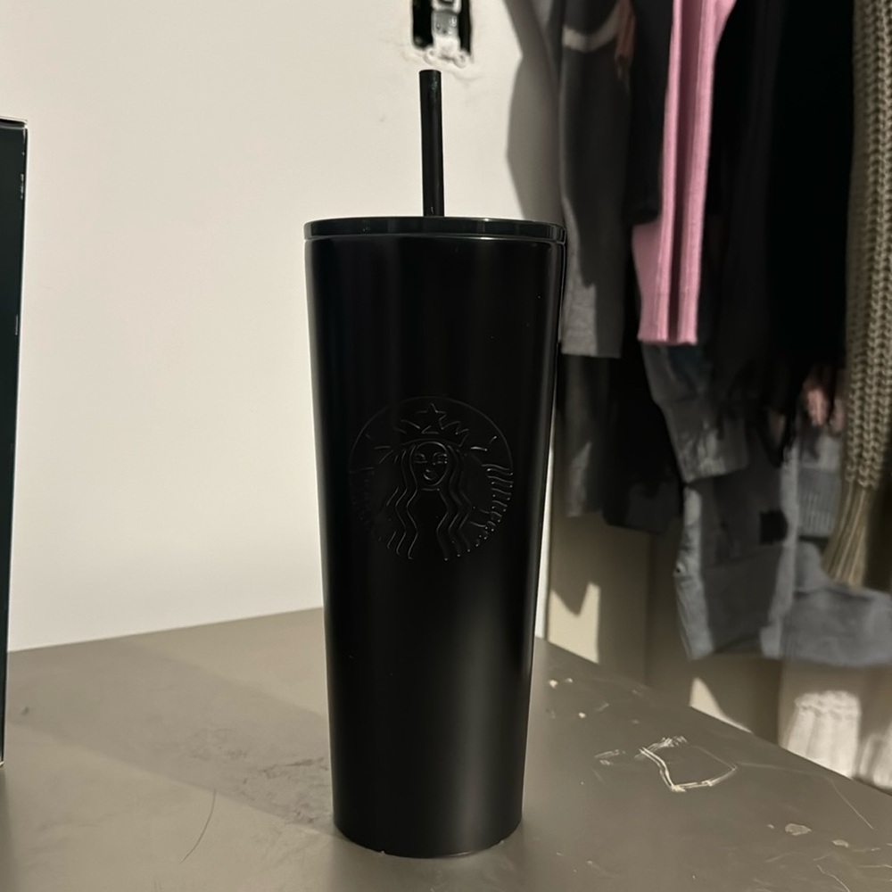Black stainless steel Starbucks cup